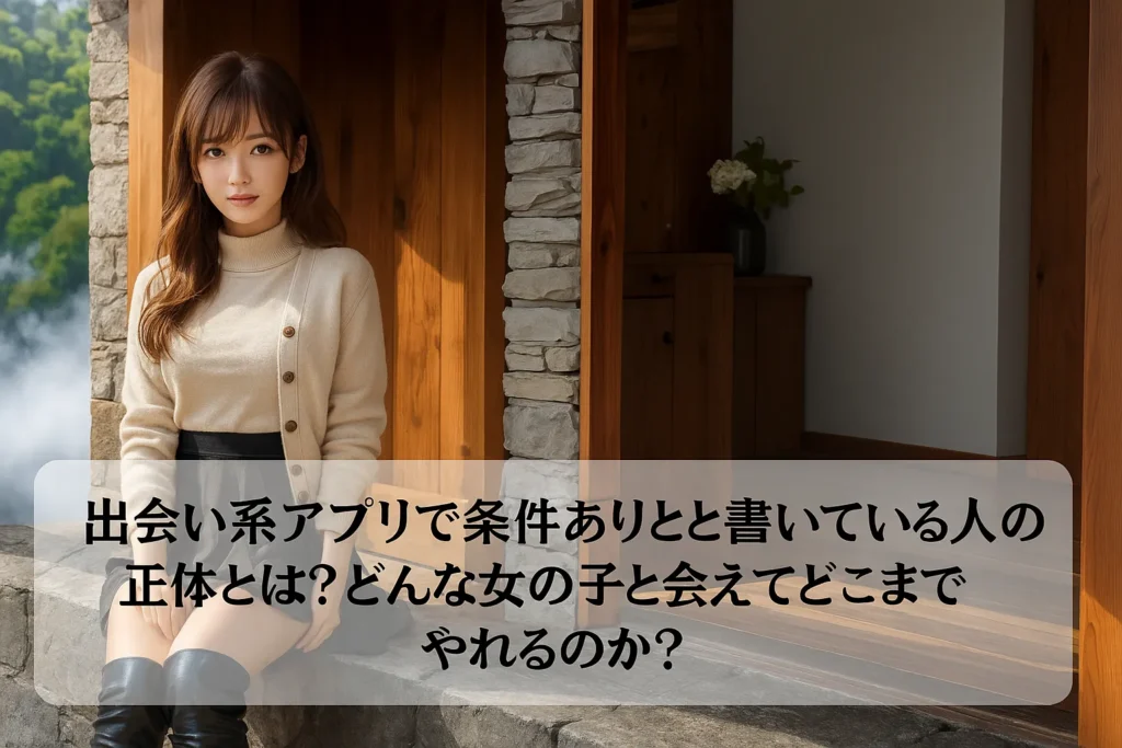 出会い系アプリで条件ありと書いている人の正体とは?どんな女の子と会えてどこまでやれるのか?